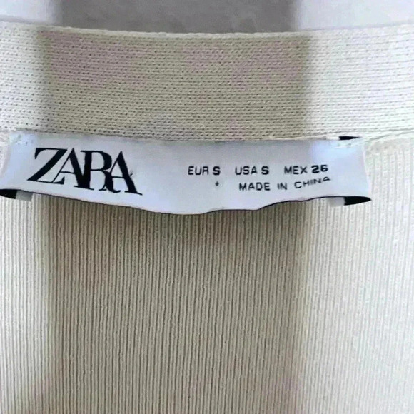 ZARA Ribbed Knit Longline Duster Cardigan Tan Beige Size Small Neutral - Picture 4 of 6